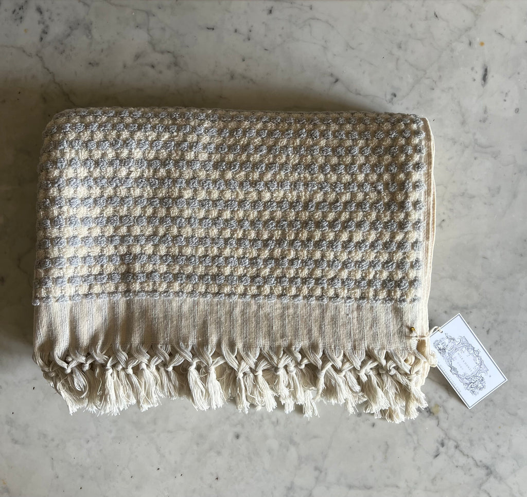 Handwoven Turkish Towels | Grey & Cream