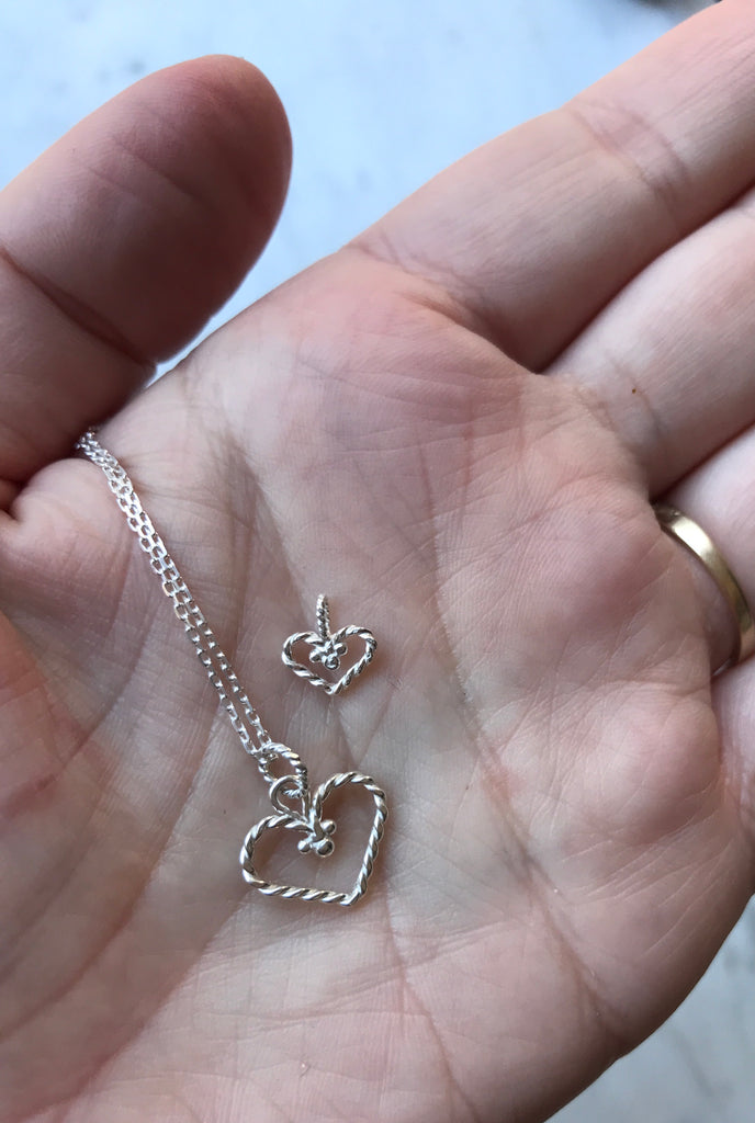 Handmade Silver Heart Necklace